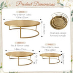 Metal Cake Stand Set of 3, 8/10/12 Inch Round Dessert Display Trays, Stackable Cupcake Holder for Wedding, alternate view 2