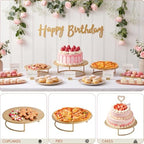 Metal Cake Stand Set of 3, 8/10/12 Inch Round Dessert Display Trays, Stackable Cupcake Holder for Wedding, alternate view 4