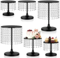 Metal Cake Stand Set with Crystal Pendants - Elegant Dessert Table Display for Weddings, Birthday Parties, Baby