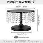 Metal Cake Stand Set with Crystal Pendants - Elegant Dessert Table Display for Weddings, Birthday Parties, Baby, alternate