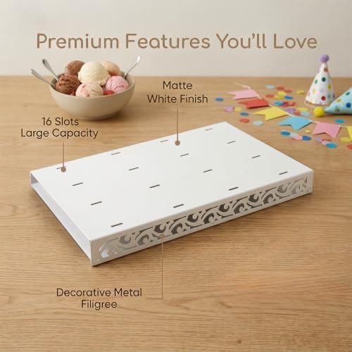 Metal Cakesicle Display Stand with Vine Pattern, 16 Holes, 10.24 x 7.09 x 1.06 Inch, Pre-Assembled Party and, alternate view