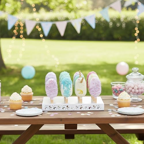 Metal Cakesicle Display Stand with Vine Pattern, 16 Holes, 10.24 x 7.09 x 1.06 Inch, Pre-Assembled Party and, alternate view