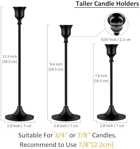 Metal Candle Holders for Candlesticks Taper Candlestick Holders Set Vintage Decorative Centerpiece Candelabra, alternate view