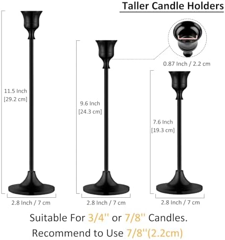 Metal Candle Holders for Candlesticks Taper Candlestick Holders Set Vintage Decorative Centerpiece Candelabra, alternate view