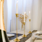 Metal Candle Holders for Candlesticks Taper Candlestick Holders Set Vintage Decorative Centerpiece Candelabra, alternate view
