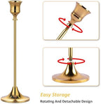 Metal Candle Holders for Candlesticks Taper Candlestick Holders Set Vintage Decorative Centerpiece Candelabra, alternate view
