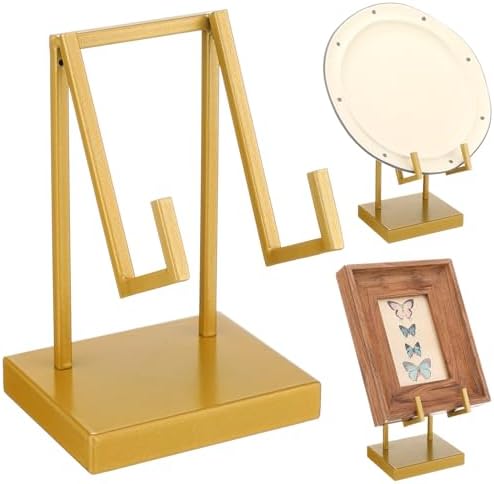 Metal Display Easel Stand Tabletop Easel, Gold, 6 x 4 x 3 Inch in 6 x 4 x 3 Inch in Gold