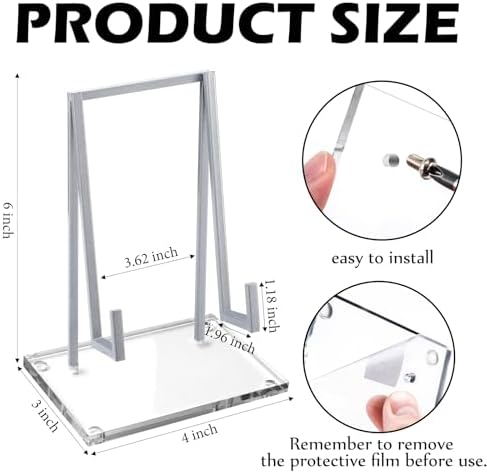 Metal Display Easel Stand Tabletop Easel, Silver, 6 x 4 x 3 Inch in 6 x 4 x 3 Inch in Silver, alternate view 3