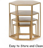 Metal Display Risers Set, Set of 4 Upgraded Hexagonal Nesting Buffet Riser, Modern Brass Buffet Display Stands, alternate