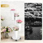 Metal Flower Bar Stand With 4 Buckets Flower Cart Display Stand with Wheels Floral Bar for Wedding, Garden, alternate view 5