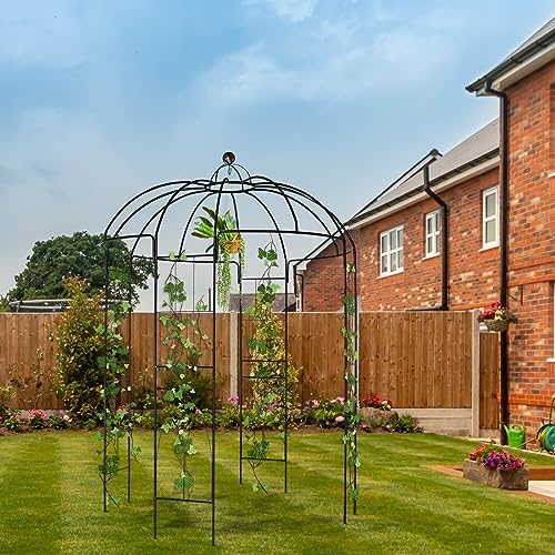 Metal Garden Arbor Birdcage Shape, Outdoor Frame Trellis for Climbing Plants, Garden Arch Pergola for Patio, alternate view 7