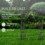 Metal Garden Arbor Trellis, Black Arch for Climbing Plants 84 * 52in in Black, alternate view 6