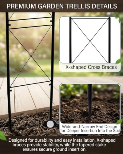 Metal Garden Arbors 8Ft Thickened Arch Trellis for Climbing Plants, alternate view 5