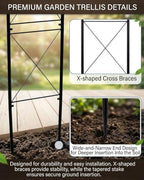 Metal Garden Arbors 8Ft Thickened Arch Trellis for Climbing Plants, alternate view 5