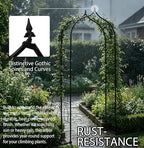 Metal Garden Arbors 93" Thickened Arch Trellis for Climbing Plants, alternate view 4