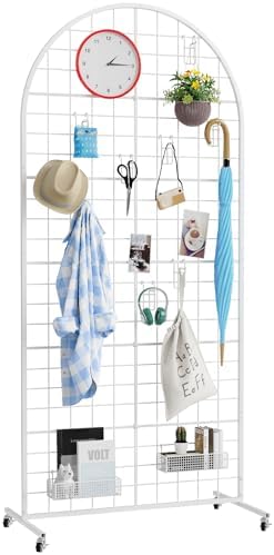 Metal Grid Wall Panels Display Stand Black Movable 2.6x5.8FT, 1PCS in 2.6x5.8FT