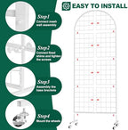 Metal Grid Wall Panels Display Stand White Movable 2x5.2FT, 1PCS in 2x5.2FT, alternate view 3