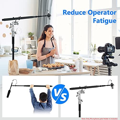 Metal Microphone Boom Support Holder for C-Stands and Mic Stands, Black in Black, alternate view 5
