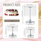 Metal Mirror Cake Stand Set with Crystal Pendants - Elegant Dessert Table Display for Weddings, Birthday, alternate view 3