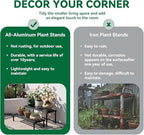 Metal Plant Stand, Rust-proof Aluminum Display Rack, Plants Display Stands Decoration Racks for Living Room, alternate view 7