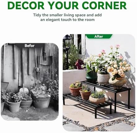 Metal Plant Stand, Rust-proof Aluminum Display Rack, Plants Display Stands Decoration Racks for Living Room, alternate view 2