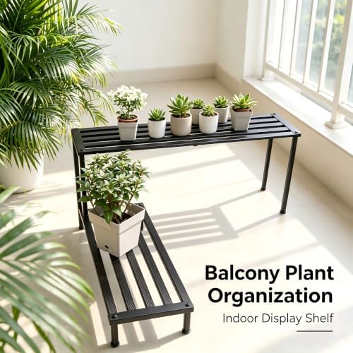 Metal Plant Stand, Rust-proof Aluminum Display Rack, Plants Display Stands Decoration Racks for Living Room, alternate view 2