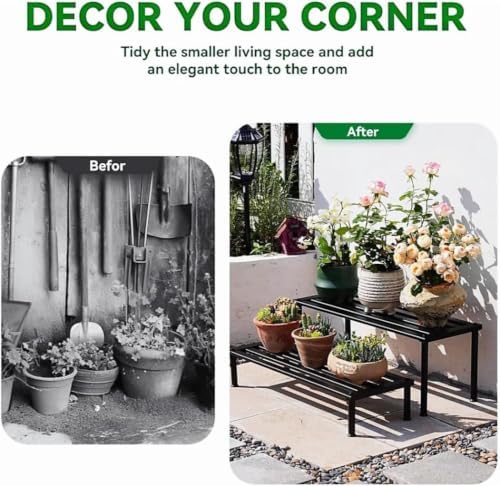 Metal Plant Stand, Rust-proof Aluminum Display Rack, Plants Display Stands Decoration Racks for Living Room, alternate view 4
