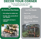 Metal Plant Stand, Rust-proof Aluminum Display Rack, Plants Display Stands Decoration Racks for Living Room, alternate view 6