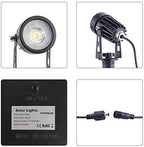 Metal Solar Spot Lights Outdoor with 9.8ft Cable Solar Powered Landscape Lighting Low Voltage IP65 Waterproof, alternate view
