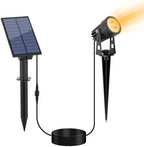 Metal Solar Spot Lights Outdoor with 9.8ft Cable Solar Powered Landscape Lighting Low Voltage IP65 Waterproof