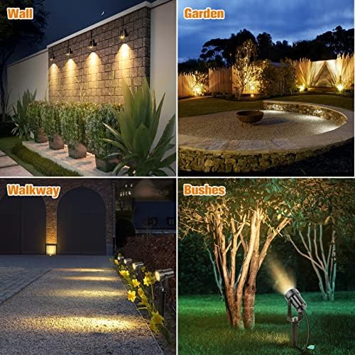 Metal Solar Spot Lights Outdoor with 9.8ft Cable Solar Powered Landscape Lighting Low Voltage IP65 Waterproof, alternate view