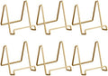 . Metal Square Wire Easel, Decorative Plate Holder, Book Display Stand, Set of 6, Gold Color, Medium Sized