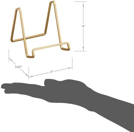 . Metal Square Wire Easel, Decorative Plate Holder, Book Display Stand, Set of 6, Gold Color, Medium Sized, alternate view 2