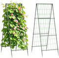 Metal Tall Garden Trellis for Climbing Plants Outdoor 2 Pack 82"x27" in Green
