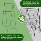 Metal Tall Garden Trellis for Climbing Plants Outdoor 2 Pack 82"x27" in Green, alternate view 3