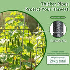 Metal Tall Garden Trellis for Climbing Plants Outdoor 2 Pack 82"x27" in Green, alternate view 5