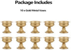 Metal Vases for Table Centerpieces, Gold Compote Pedestal Vase Floral Container Bulk, Brass Mini Footed Bowl, alternate view