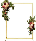 Metal Wedding Arch Backdrop Stand 6.6x5 FT Gold Square Balloon Arch Frame for Wedding, Birthday Party, Baby