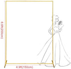 Metal Wedding Arch Backdrop Stand 6.6x5 FT Gold Square Balloon Arch Frame for Wedding, Birthday Party, Baby, alternate view 2