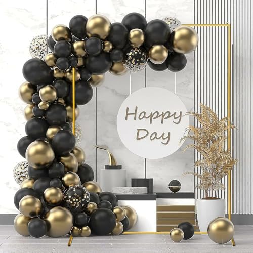 Metal Wedding Arch Backdrop Stand 6.6x5 FT Gold Square Balloon Arch Frame for Wedding, Birthday Party, Baby, alternate view 4