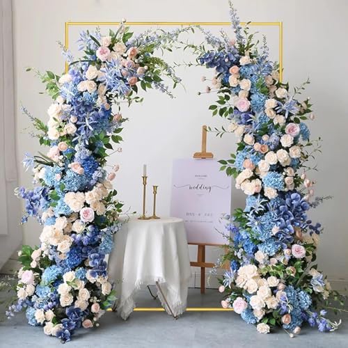 Metal Wedding Arch Backdrop Stand 6.6x5 FT Gold Square Balloon Arch Frame for Wedding, Birthday Party, Baby, alternate view 5
