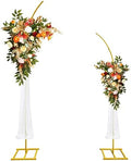 Metal Wedding Arch Stand, Set of 2 Gold Curved Top Arch Backdrop Stand Wedding Arches for Ceremony Birthday
