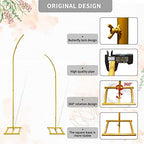 Metal Wedding Arch Stand, Set of 2 Gold Curved Top Arch Backdrop Stand Wedding Arches for Ceremony Birthday, alternate view 4