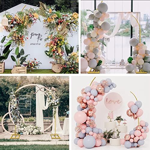 Metal Wedding Arch Stand, Set of 2 Gold Curved Top Arch Backdrop Stand Wedding Arches for Ceremony Birthday, alternate view 7