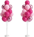 Metallic Chrome Pink Balloon Tower Stand Sticks with Water Base&Pole For Party Decor in 2 Count (Pack of 1) in