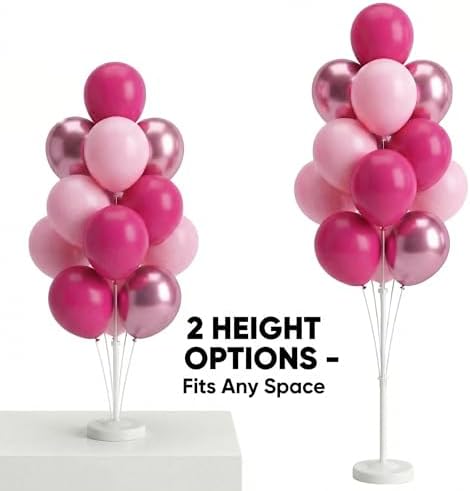 Metallic Chrome Pink Balloon Tower Stand Sticks with Water Base&Pole For Party Decor in 2 Count (Pack of 1) in, alternate