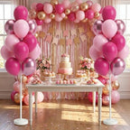 Metallic Chrome Pink Balloon Tower Stand Sticks with Water Base&Pole For Party Decor in 2 Count (Pack of 1) in, alternate