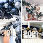 Metallic Silver Star Spike Balloons 10pcs Explosion Foil Balloons in 10 PCS - 42&27&22 Inch in Silver, alternate view 5