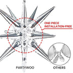 Metallic Silver Star Spike Foil Helium Balloons 6pcs in 6 PCS - 27&22 Inch in Silver, alternate view 4