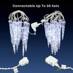 Meteor Shower Christmas Light for Outside 61LED Crystal Snow Falling Icicle, alternate view 3